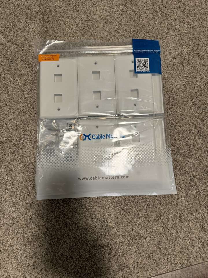 ***NEW*** Cable Matters 10-Pack Low Profile 2-Port Keystone Jack Wall Plate, RJ45 Wall Plate for Keystone Jacks in White