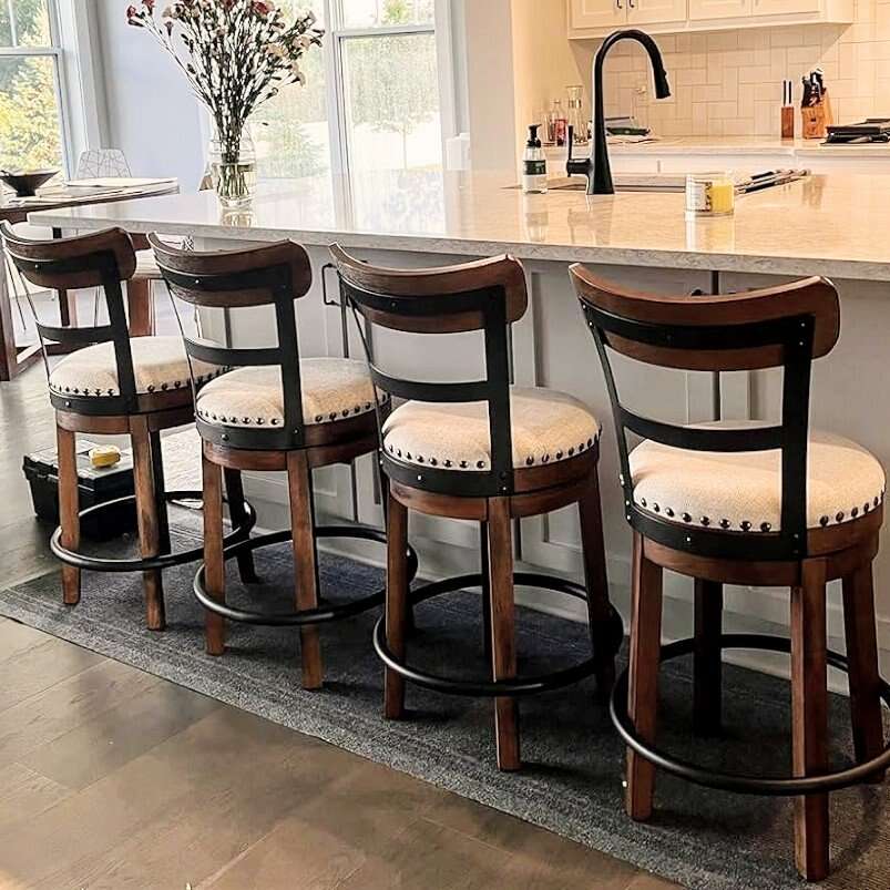 Set of 4 Farmhouse Bar Stools Furniture