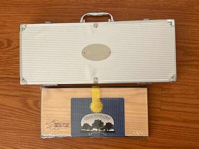 NEW: 22 Grilling Tools&2 Cedar Wood Planks&Tray.