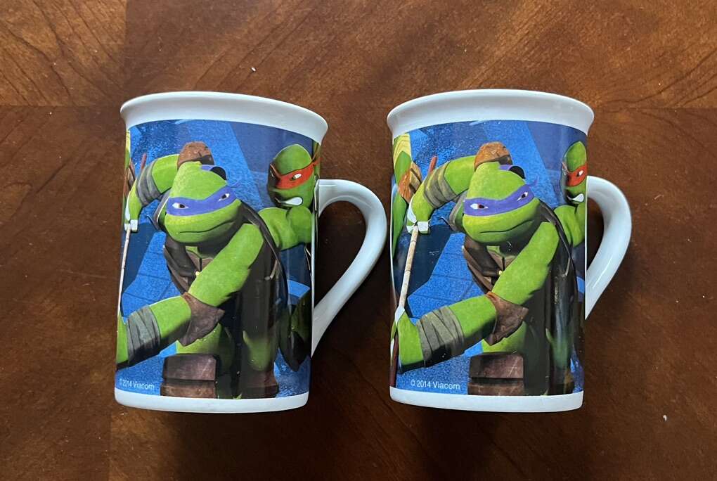 Set Of 2 NEW Ninja Turtles Porcelain Mugs