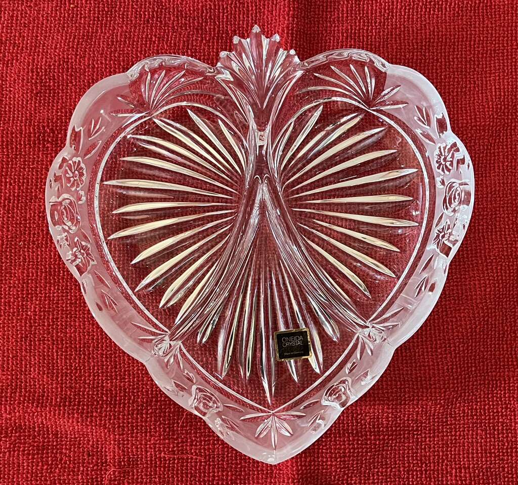 Heart Shaped Oneida Crystal Bowl