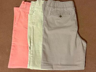 3 Lady’s Sz 10-12 Neutral Color Pants/Jeans.