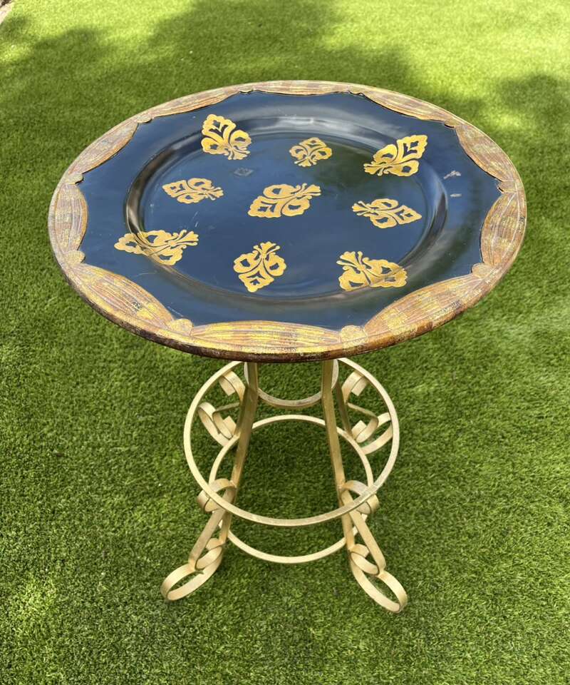 Round Black-Gold Serving/Side Table