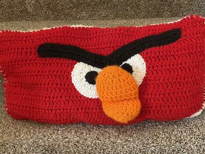 Handmade/Crocheted Angry Birds Pillow