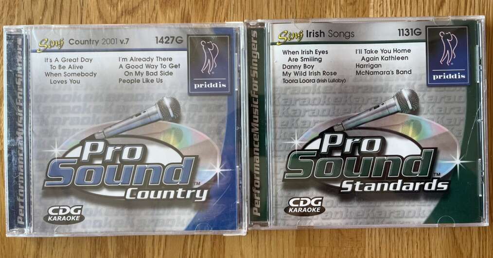 NEW Set Of 2 Karaoke CDGs:Country&Irish songs