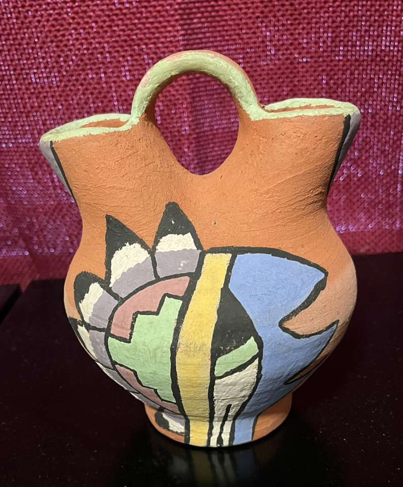 Native American multicolor Terracotta wedding Vase