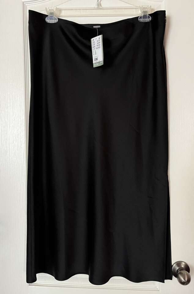 NEW Black Satin Special Occasion Skirt, Sz. XL