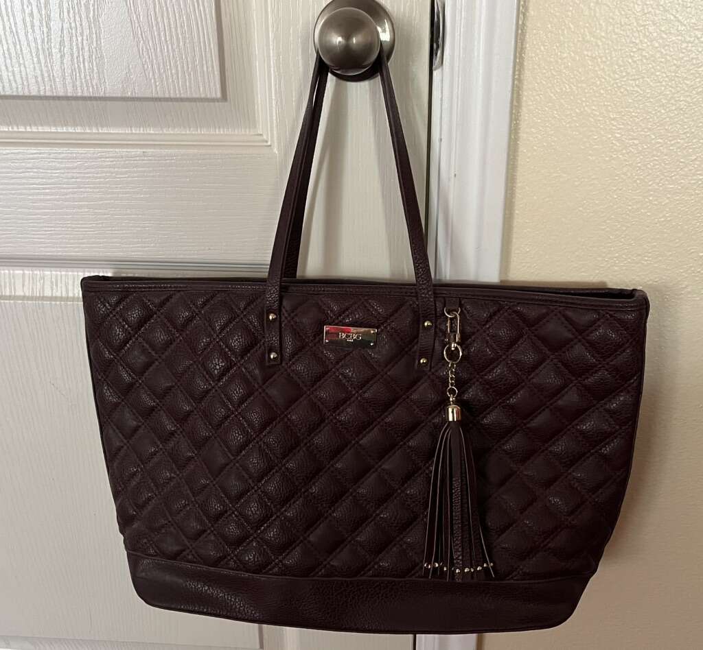 BCBG Purple Quilted Travel Bag/Tote Bag