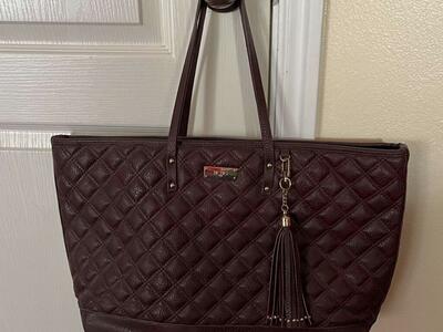 BCBG Purple Quilted Travel Bag/Tote Bag