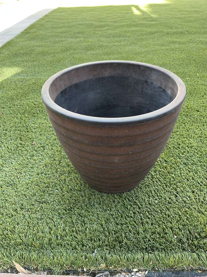 Dark Brown Resin Planter/ Flower Pot