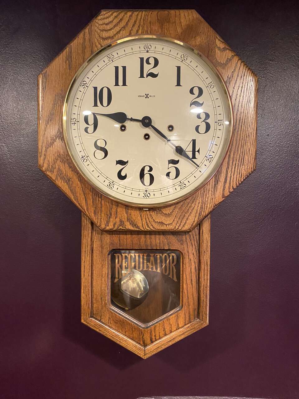 Antique Howard Miller regulator wall clock