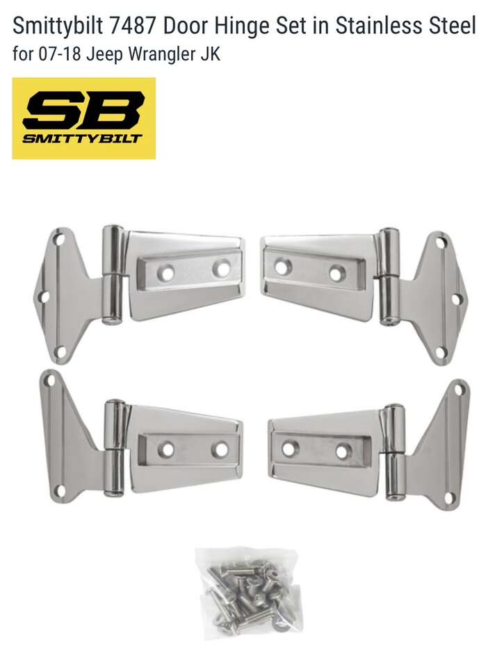 NEW Smittybilt Jeep Door Hinge (Chrome/Stainless)