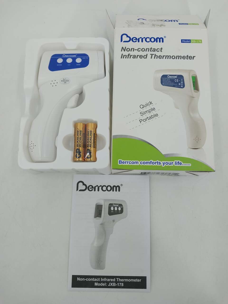 Berrcom No-Contact Infrared Forehead Thermometer Baby Fever Check Thermometer