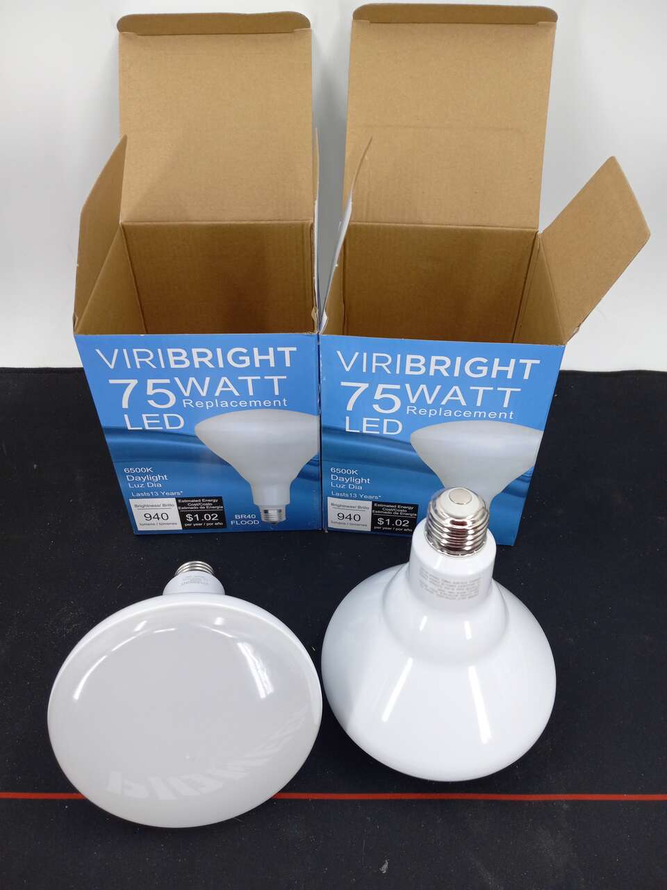 Pair of 75-Watt Equivalent BR40 E26 Dimmable LED Flood Light Bulbs