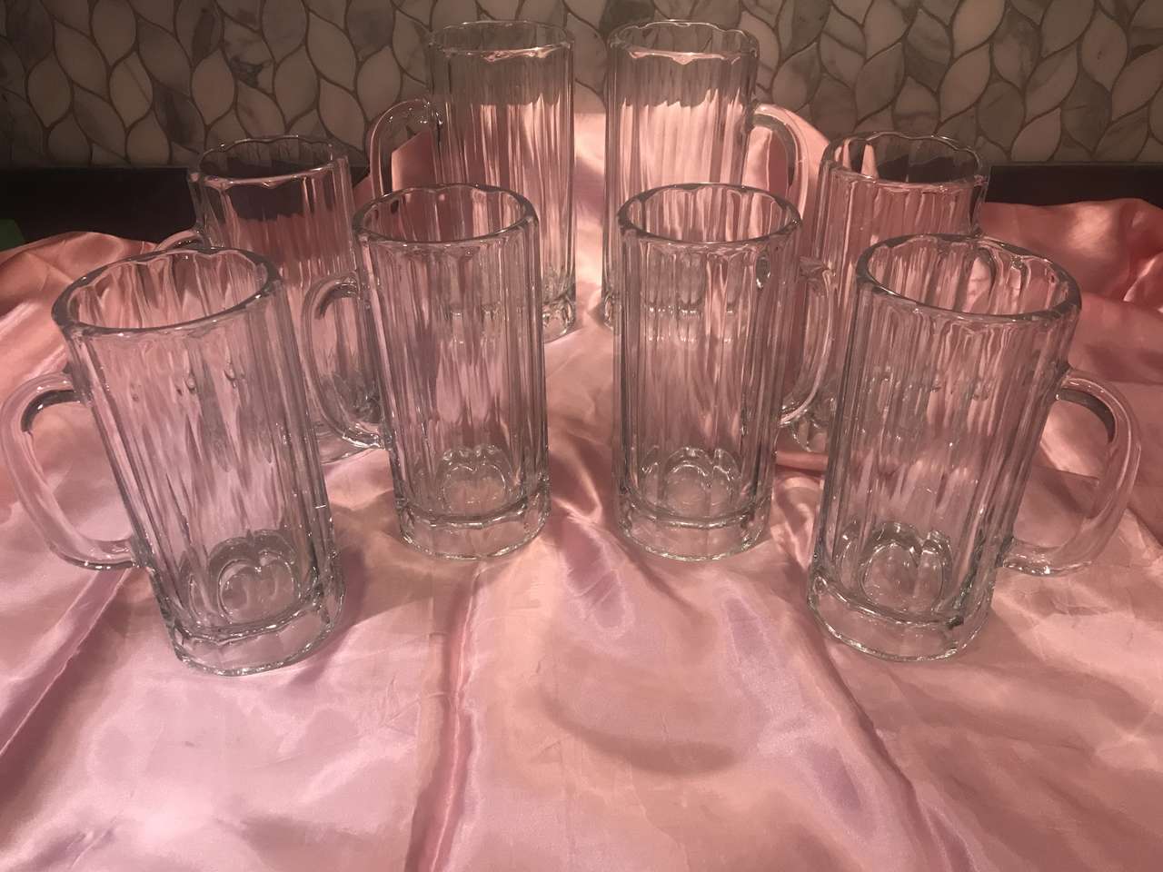 GLASSWARE MUGS, SET OF 4, 18 OZ