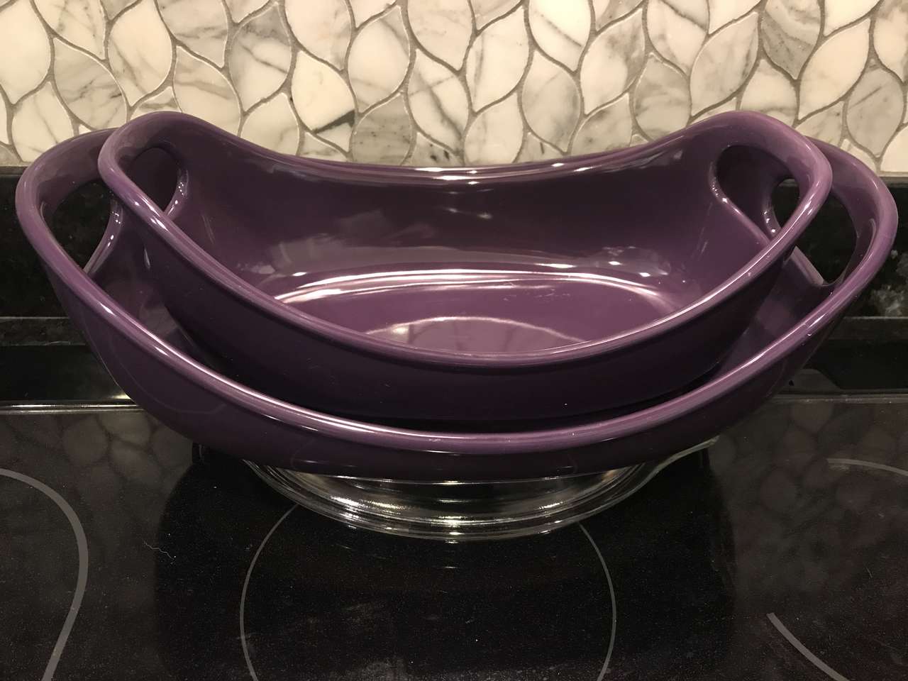 RACHAEL RAY 2-PC PURPLE CASSEROLE STONEWARE