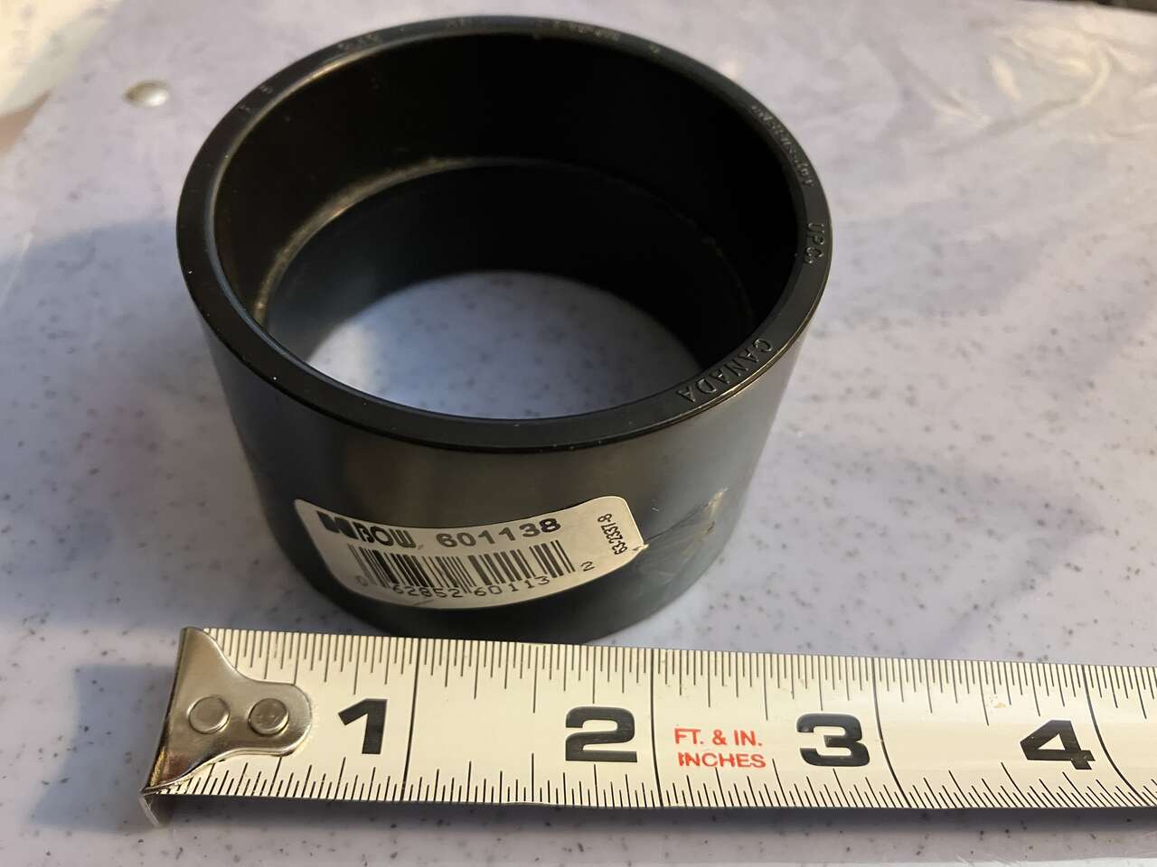 PVC PIPE JOINT SLEEVE 2.5 inch DIAMETER 1-5/8 inch DEEP