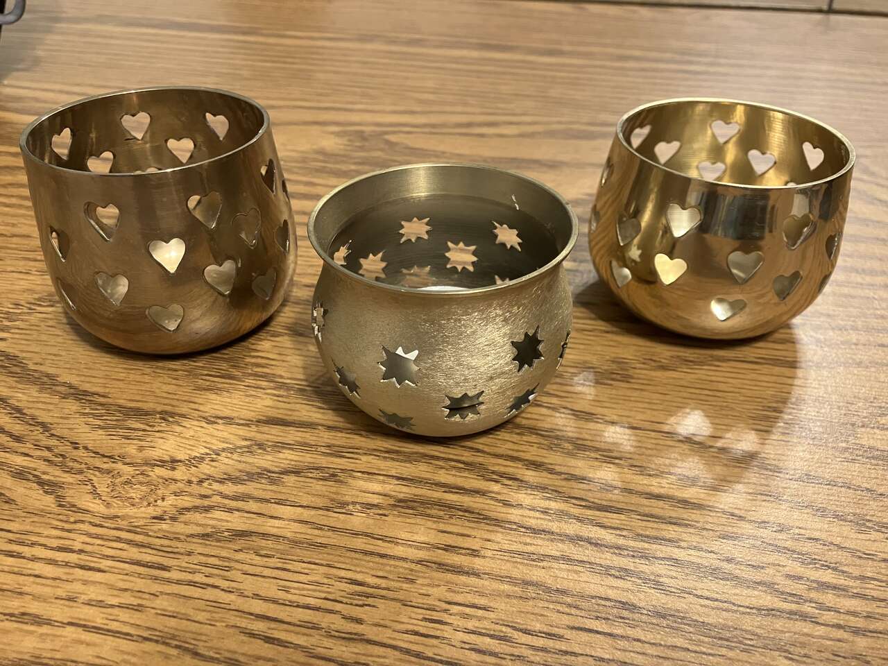 CANDLE HOLDERS BRASS BOWLS
