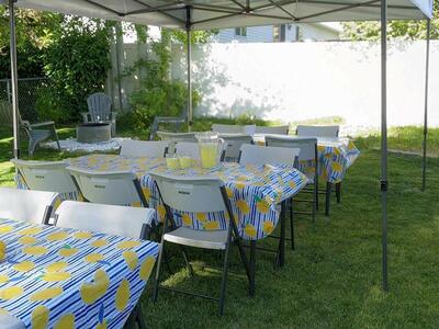 Round or Rectangular Tables Chairs and Tents for Rent. Events Weddings Birthdays Parties