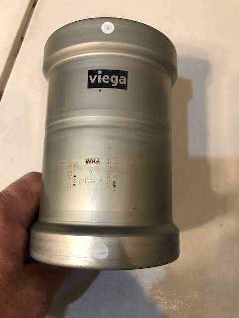 Viega Pro press 3 inch coated steel coupling w/stop