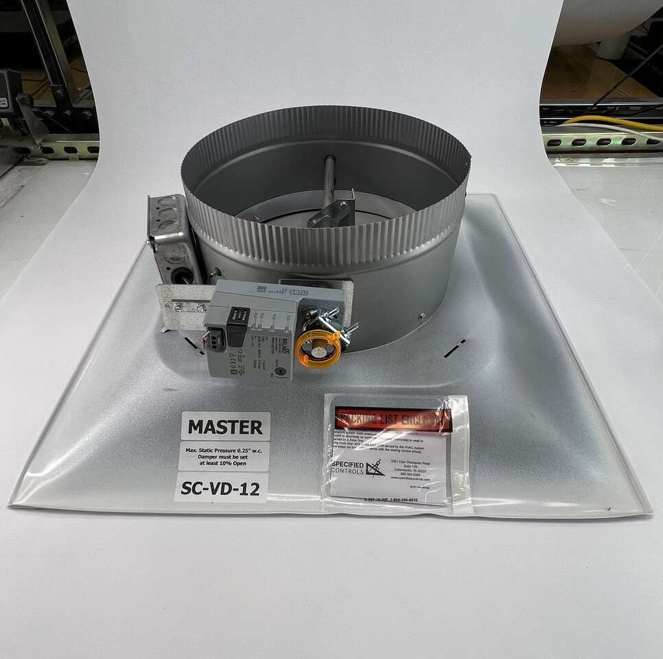 HVAC diffuser with VAV modulated motor Specified controls SC-VD-12