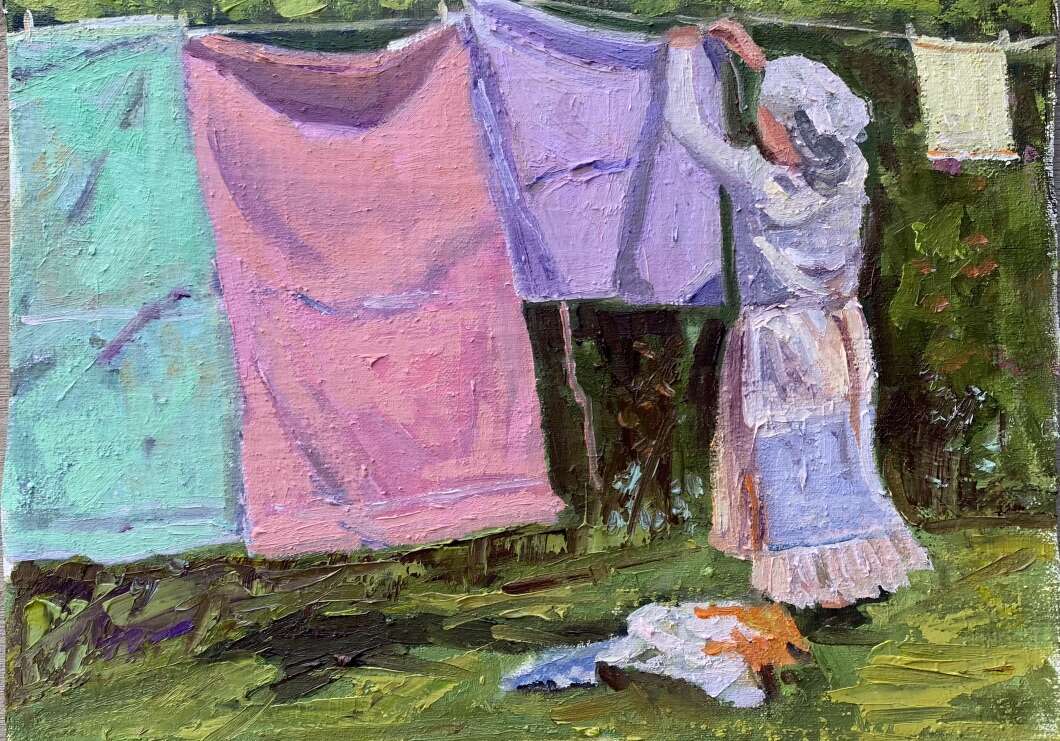 Original Oil Painting “Laundry Day”