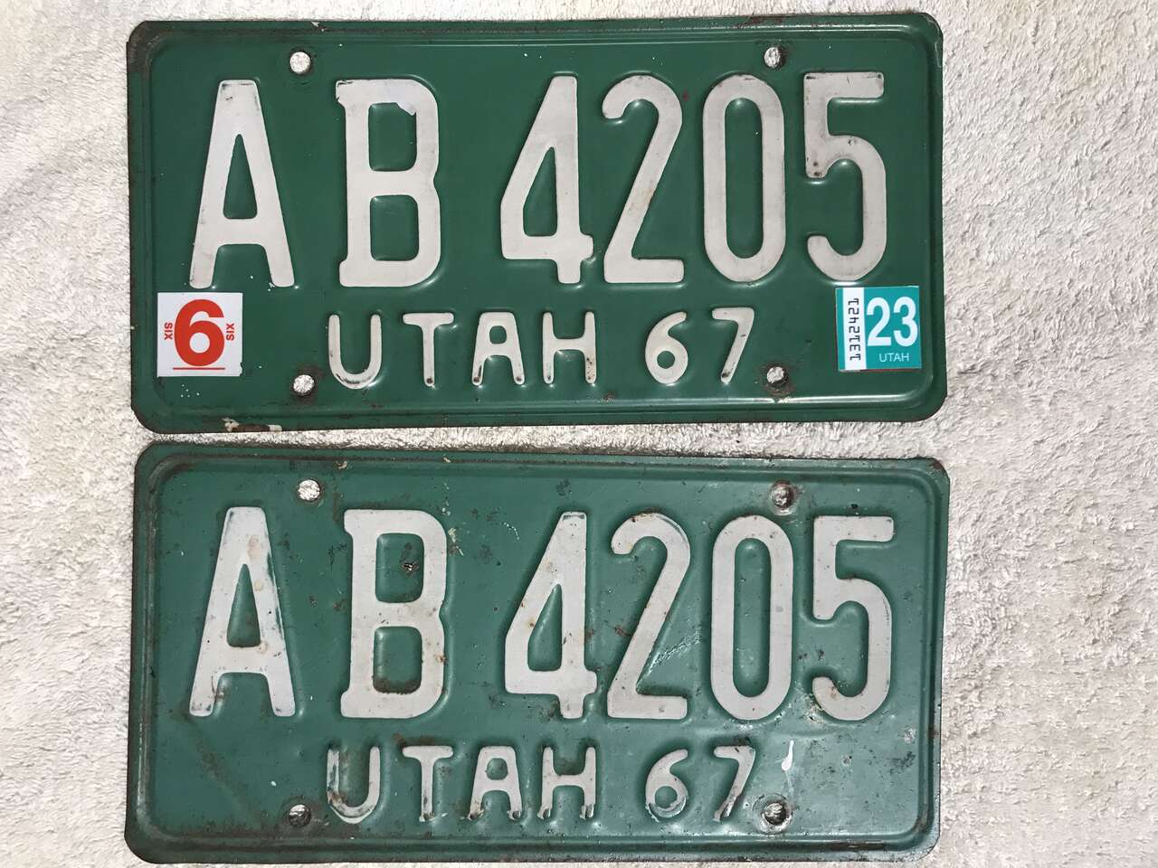 1967 Utah Classic / Vintage License Plates