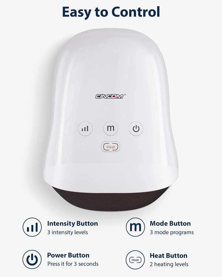 CINCOM Hand Massager - Cordless Hand Massager with Heat and Compression for Arthritis and Carpal Tunnel