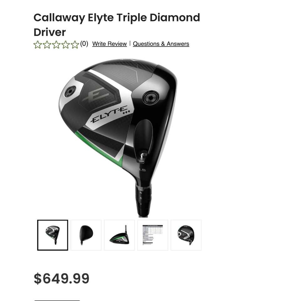 New Callaway Elyte Triple Diamond Driver