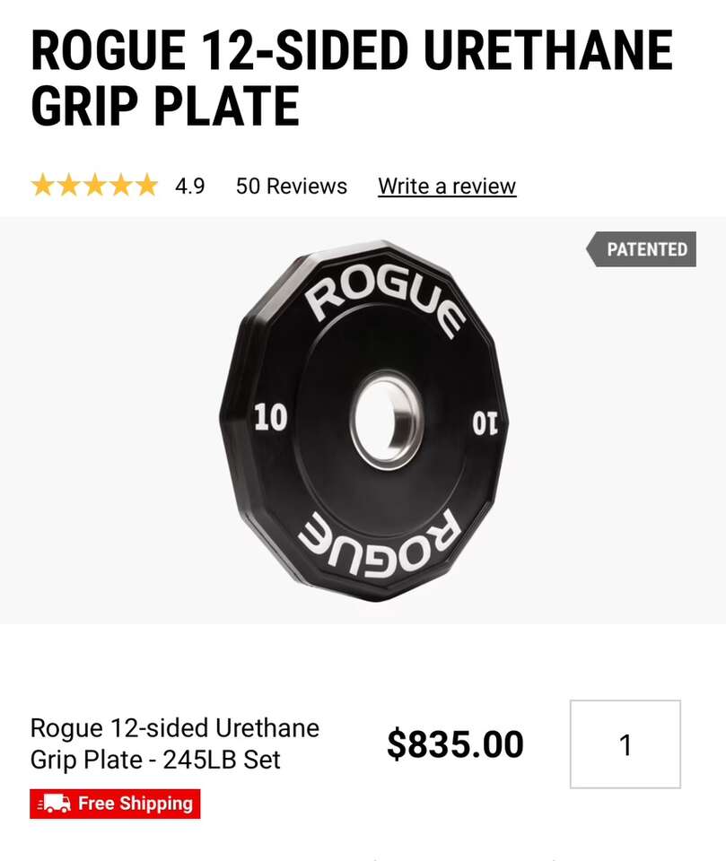 New Rogue Fitness 10 Pound Pair Urethane Plates