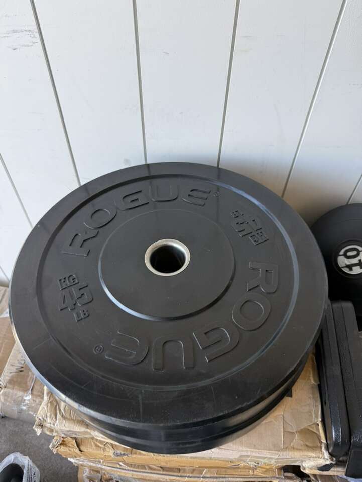 New 45 Pound Bumper Plate Pair Rogue Fitness