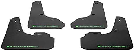 Rally Armor UR Mudflaps Black Urethane Green Logo Mazdaspeed3 2010-2013 RallyArmor MF17-UR-BLK/GRN