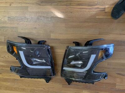 Recon 264400BKC Projector Headlights OLED Halos for 2015-2019 Chevy Tahoe