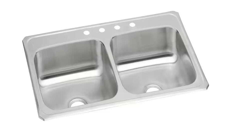 Elkay CR33214 - Celebrity Stainless Steel 33" x 21-1/4" x 6-7/8", 4 hole - Double Sink