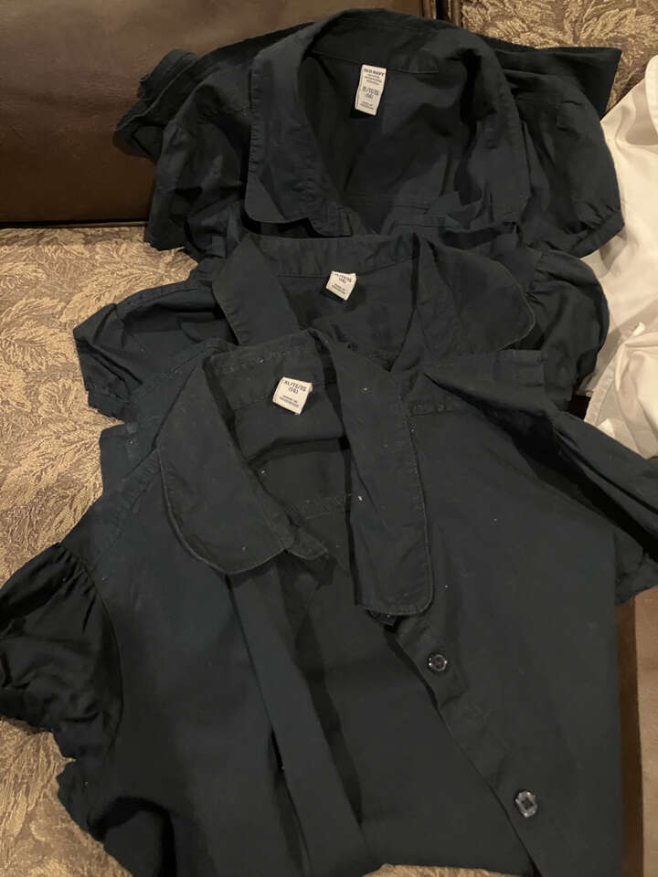 Three Navy Blue School Uniform Blouses/Shirts Size 14