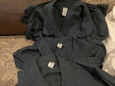 Three Navy Blue School Uniform Blouses/Shirts Size 14