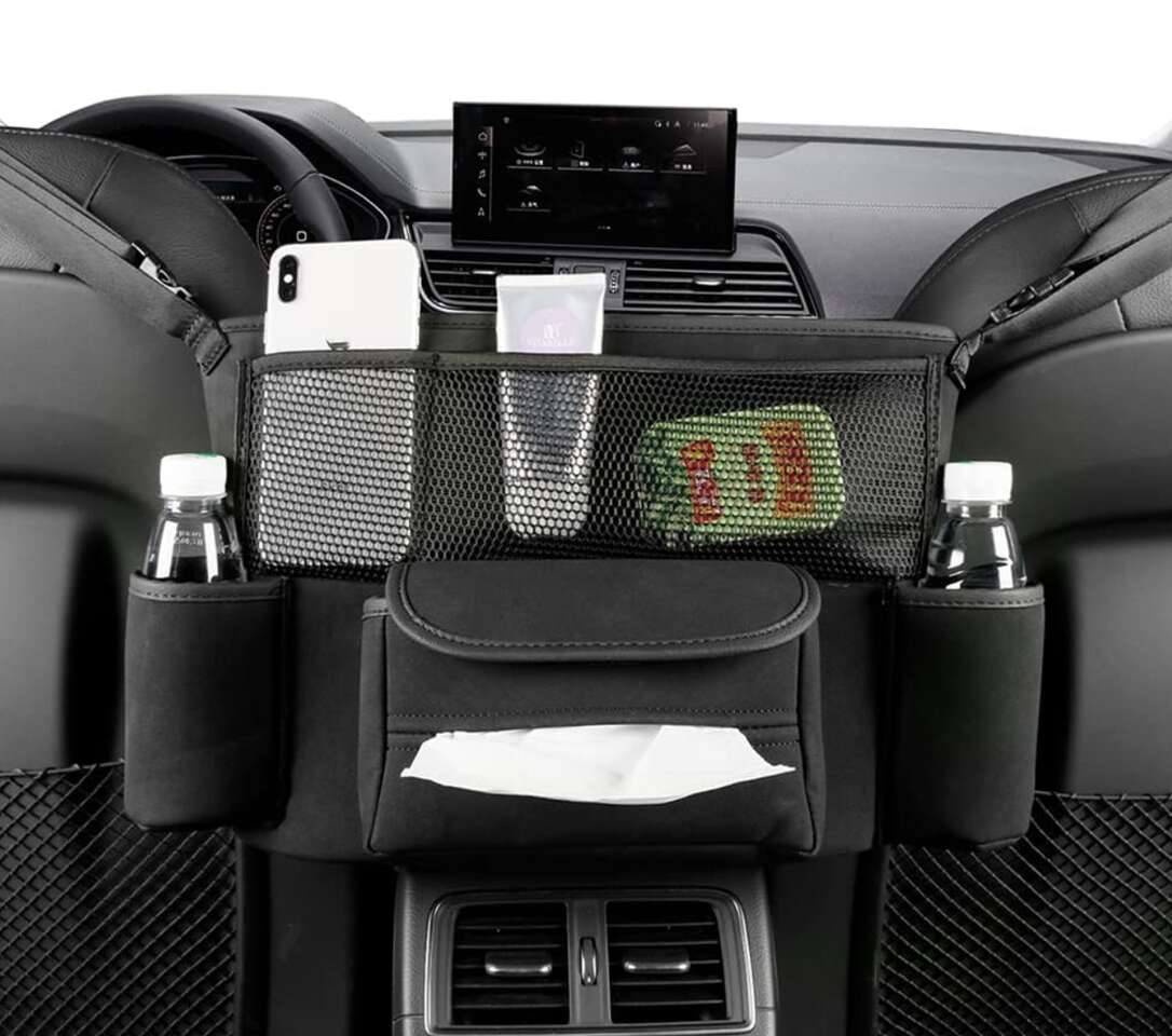 JEYODA Between Seats Suede Large Capacity Automotive Consoles & Organizers for Document Phone Storage Organizer