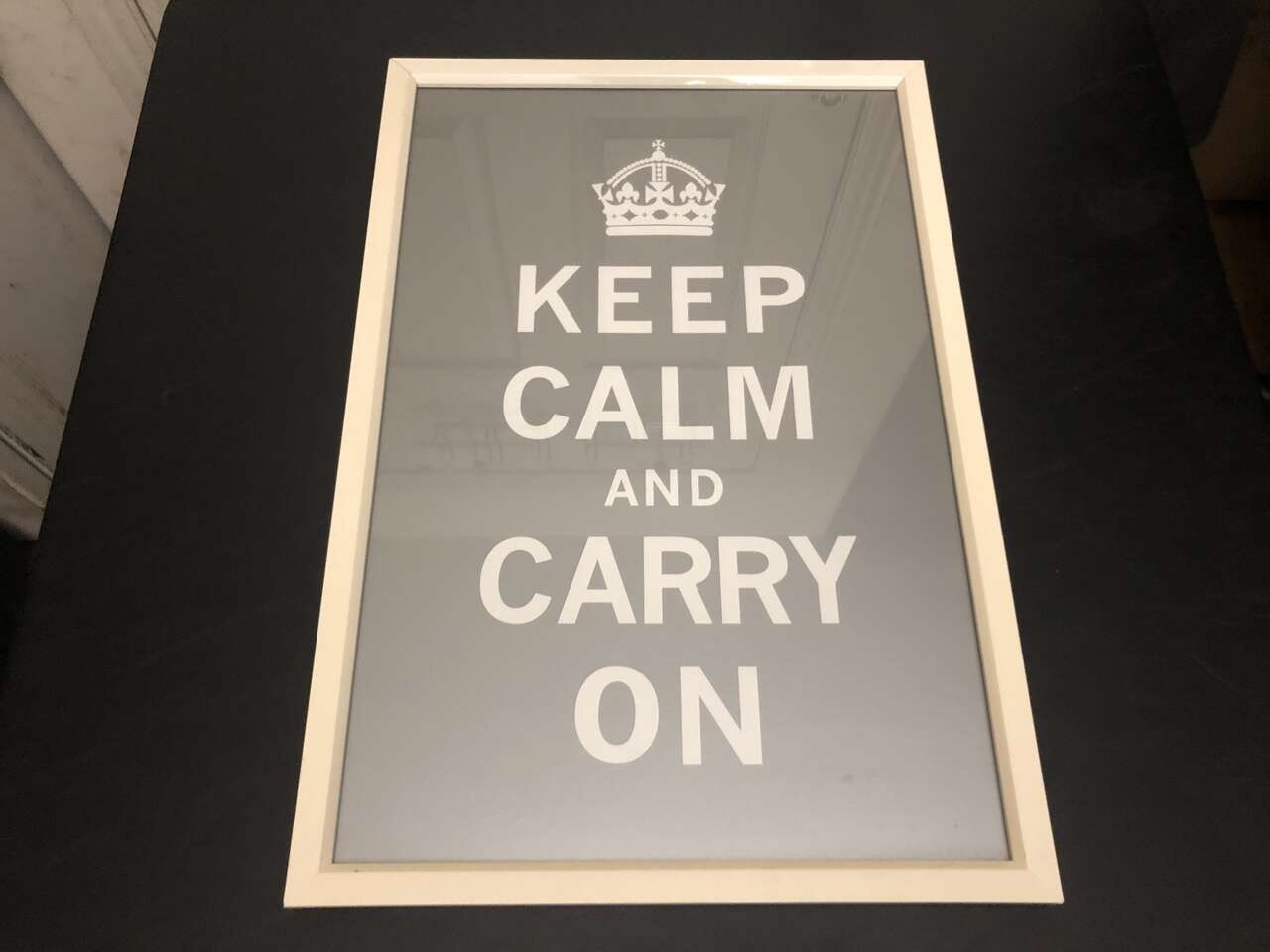 Keep Calm and Carry On Print in Metal Frame