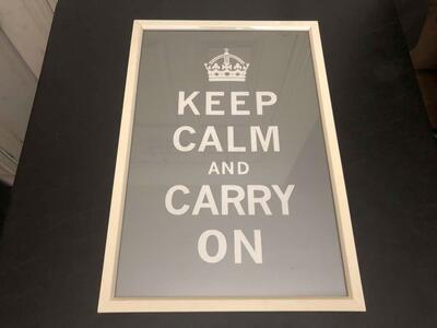 Keep Calm and Carry On Print in Metal Frame