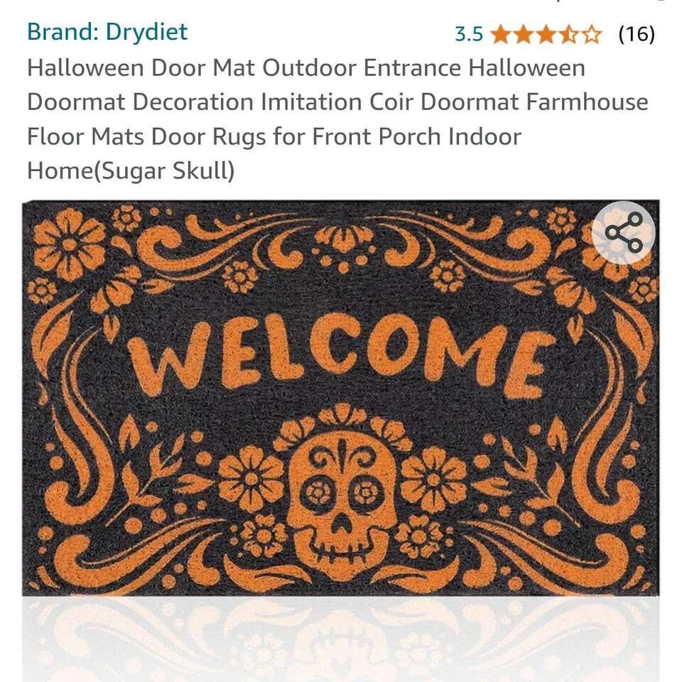 Sugar Skull Welcome Mat