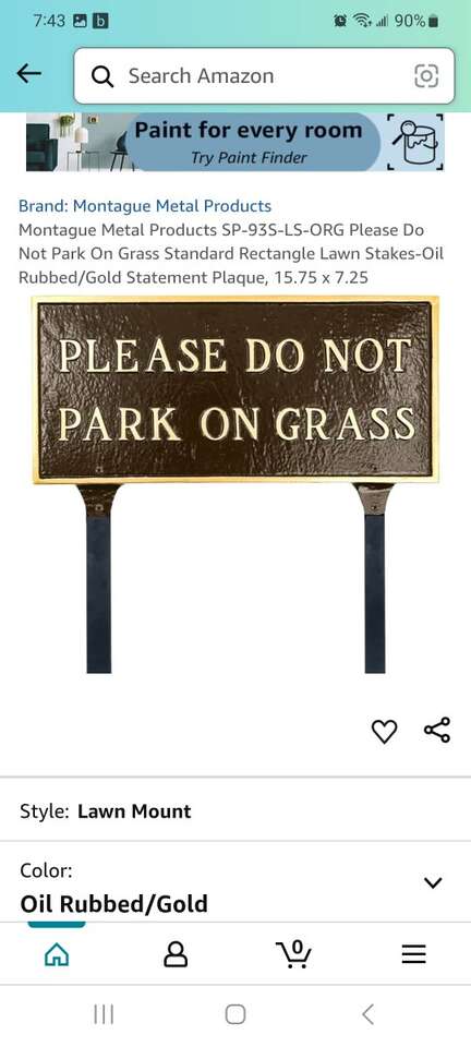 Please Do Not Park On Grass Sign