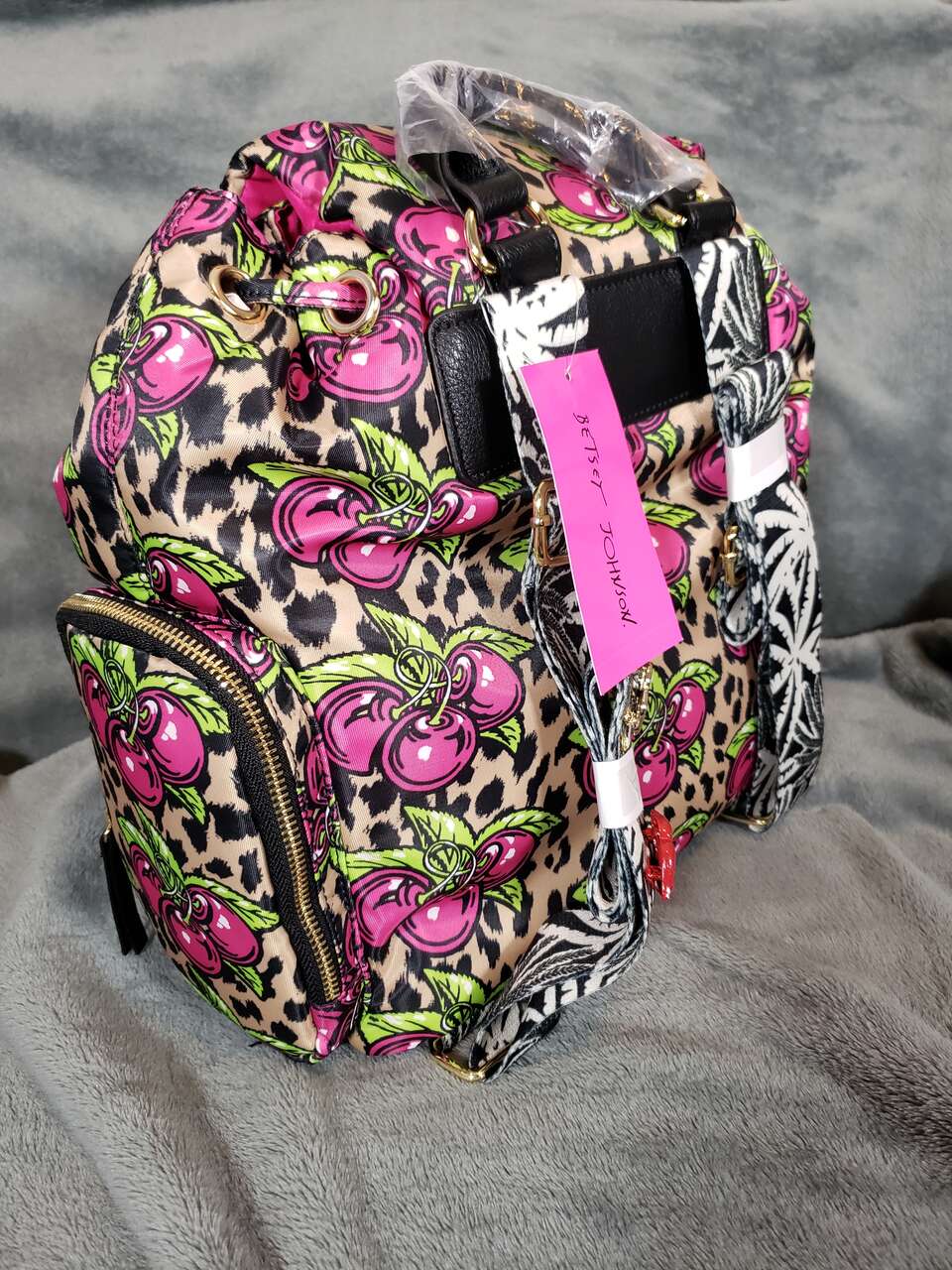 Betsey johnson outlet leopard backpack