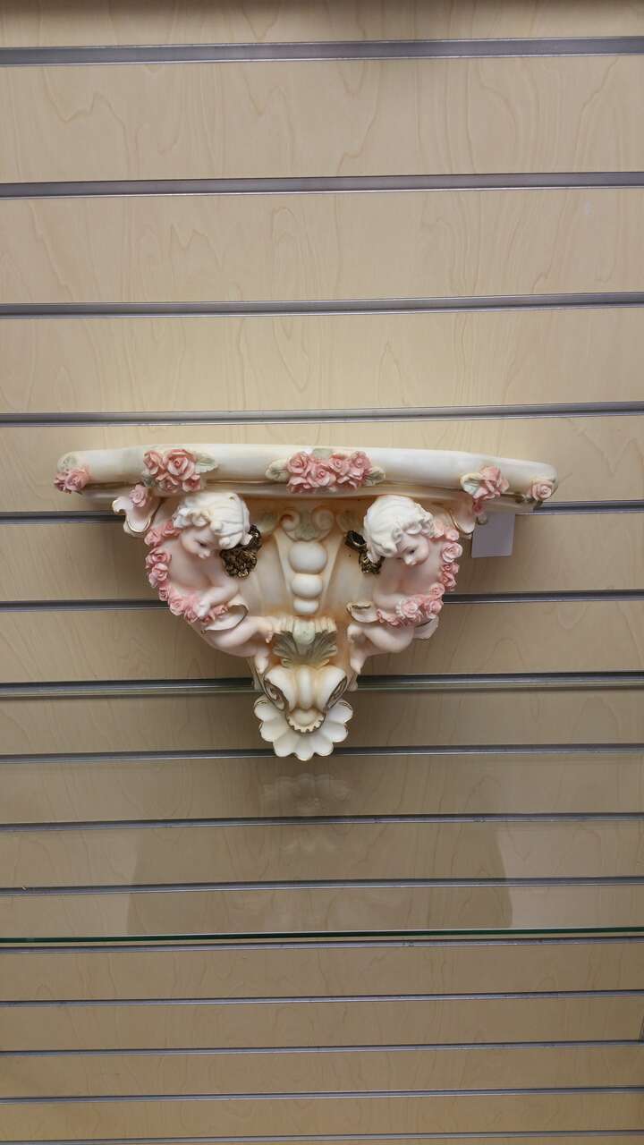 Mantel / Wall Shelf with Angels - $19.99 ( NEW ) poly resin