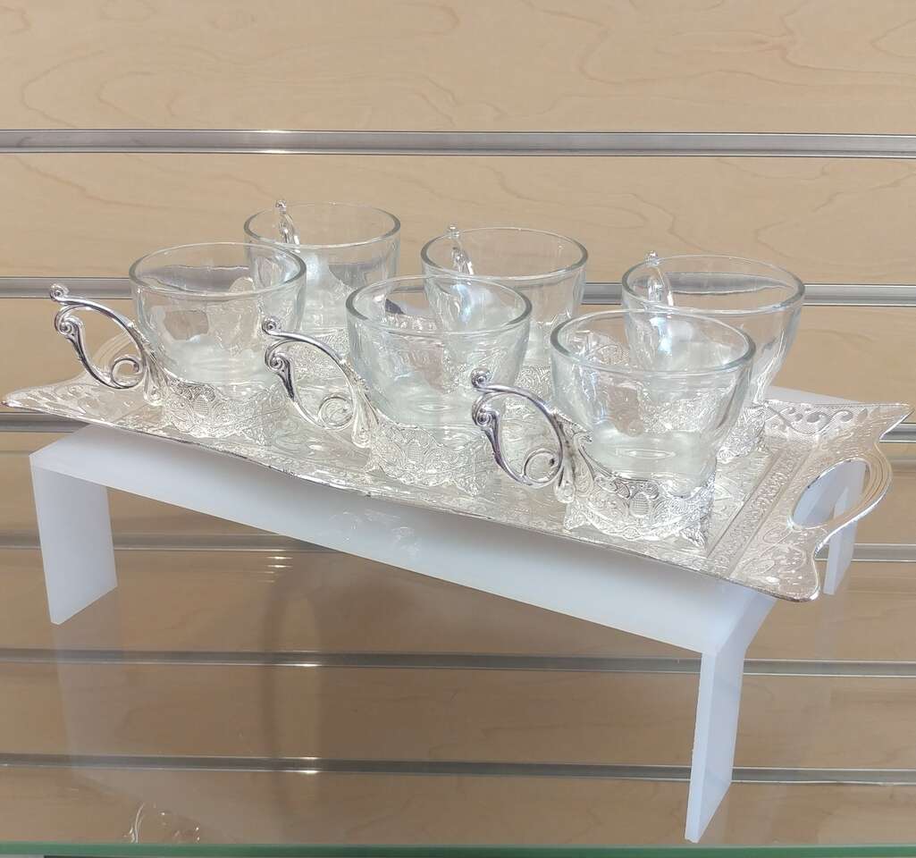 7pc _ Arabic Coffee / Espresso set - $39.99 ( NEW ) silver plated. cup, tray