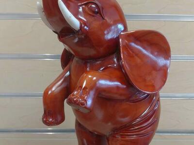 Lucky Elephant Figurine - $34.99 _ cherry red ( NEW ) poly resin _ red / burgundy
