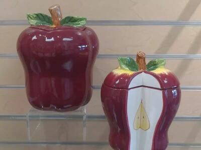 2pc Red Apple kitchen canisters - $18.99 ( NEW ) ceramic _ storage container