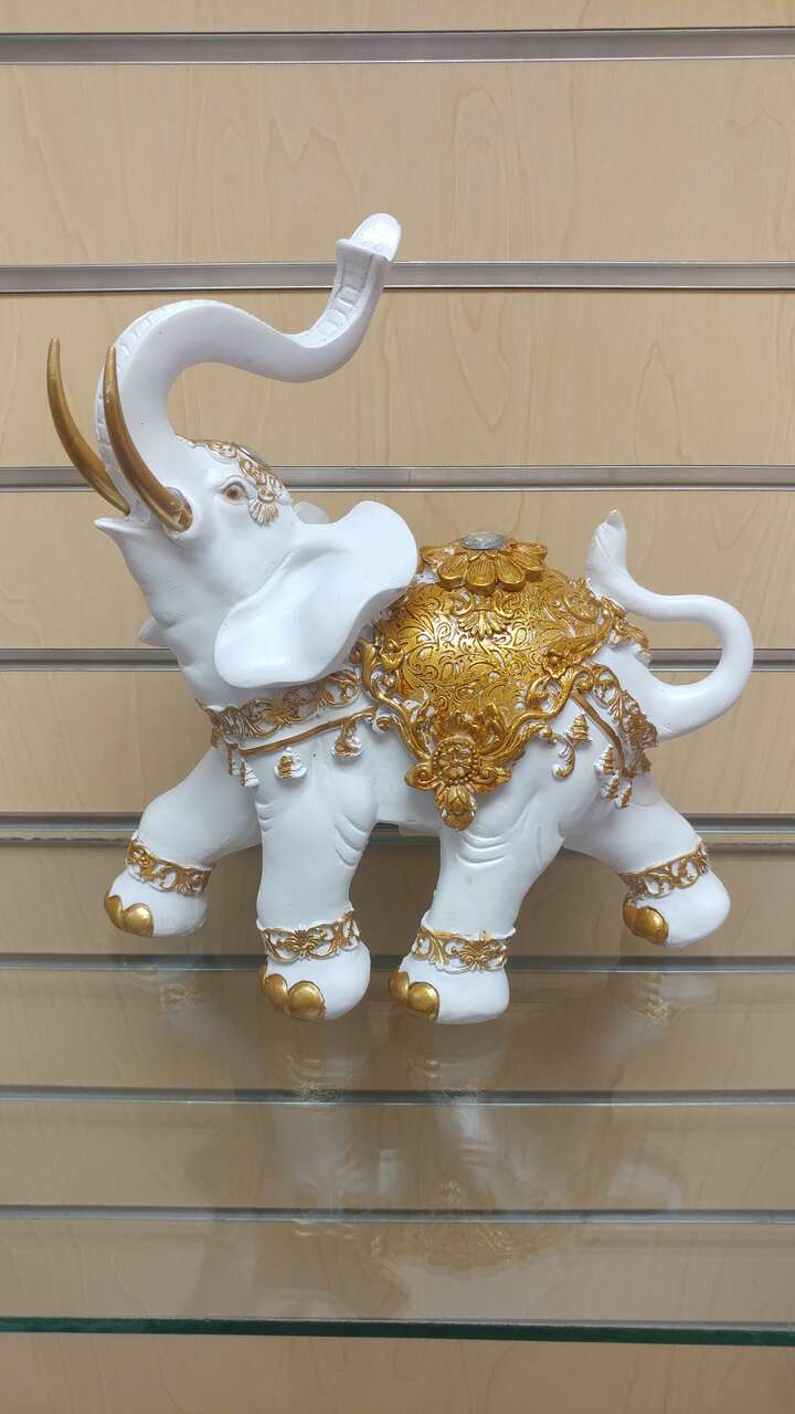 Lucky Elephant Figurine - $24.99 white & gold ( NEW ) resin