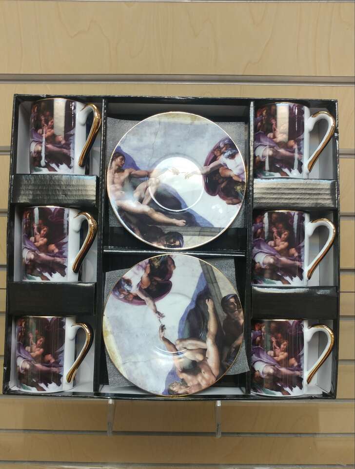 12pc _ Demitasse / Espresso / Coffee set ( NEW ) porcelain 6 cups & 6 saucers