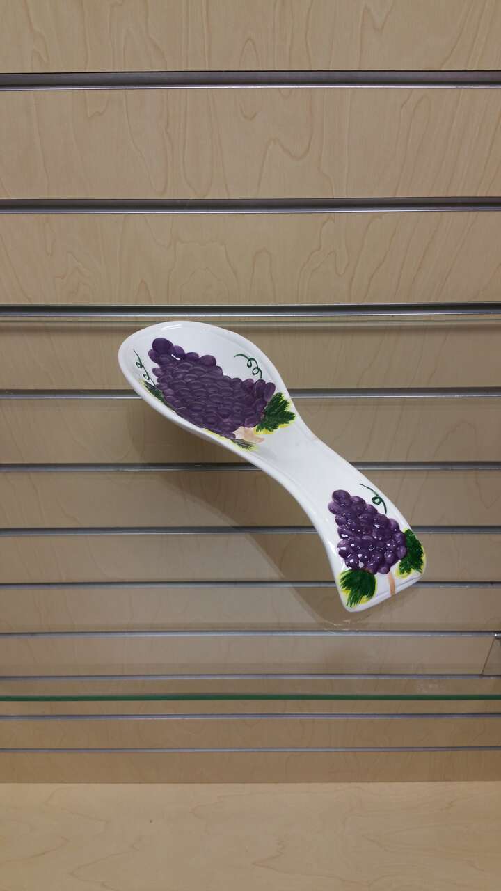 Ceramic Spoon Rest _ purple grapes ( NEW ) kitchenware cookware