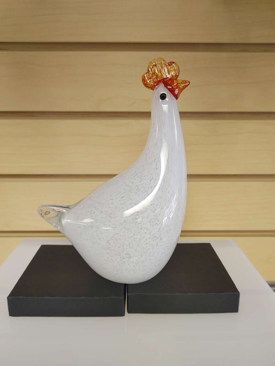 Glass Rooster Figurine ( NEW ) 7.5 inches